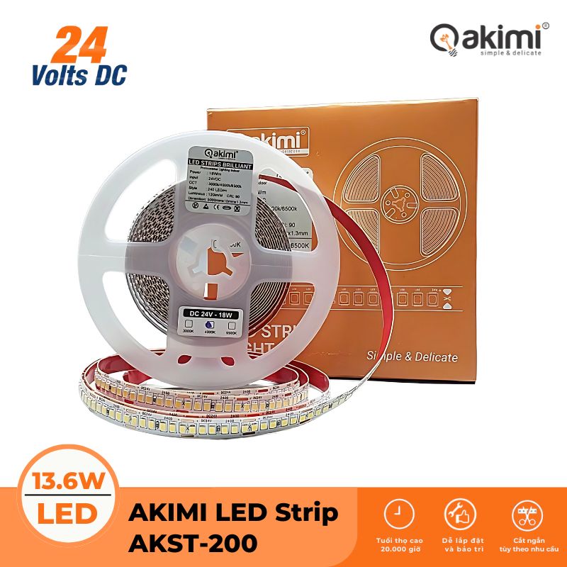 LED Dây DC24V 200LED 13,6W/m (Cuộn 10m)